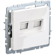 Розетка компьютерная двойн. СП RJ45 кат.5E BRITE РК10-2-БрБ механизм бел. IEK BR-K20-1-K01