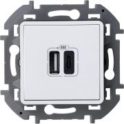 Устройство зарядное Inspiria с 2-мя USB разьемами A и C 240В/5В 3000мА бел. IEK 673760